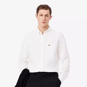 Lacoste Men's Cream Button-Down Shirt